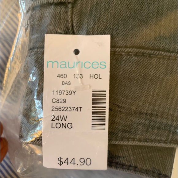 NEW Maurice’s 24 Long Plus Size DenimFlex High Rise Gray Plaid Print Jeggings - Picture 11 of 11